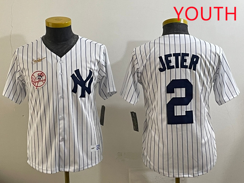 Youth New York Yankees 2 Jeter White 2025 Nike MLB jersey style 16